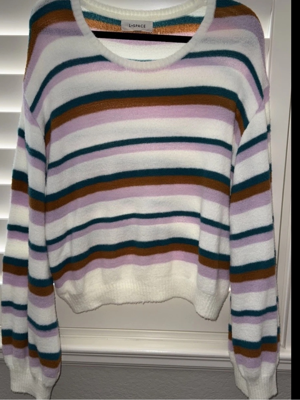 Anthropologie LSPACE Samba Sweater Size XL Striped Cozy Soft Classic Winter
